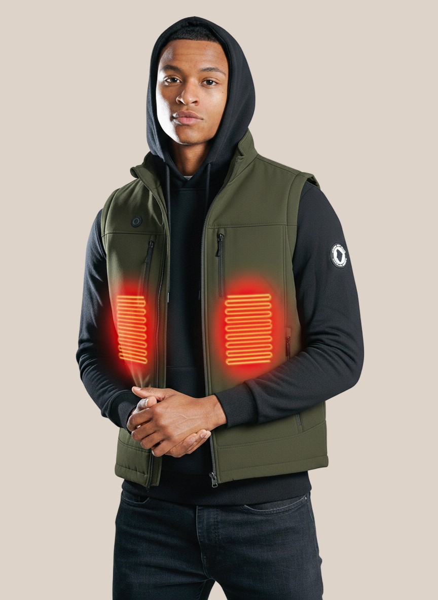 Veste sans manche chauffante homme