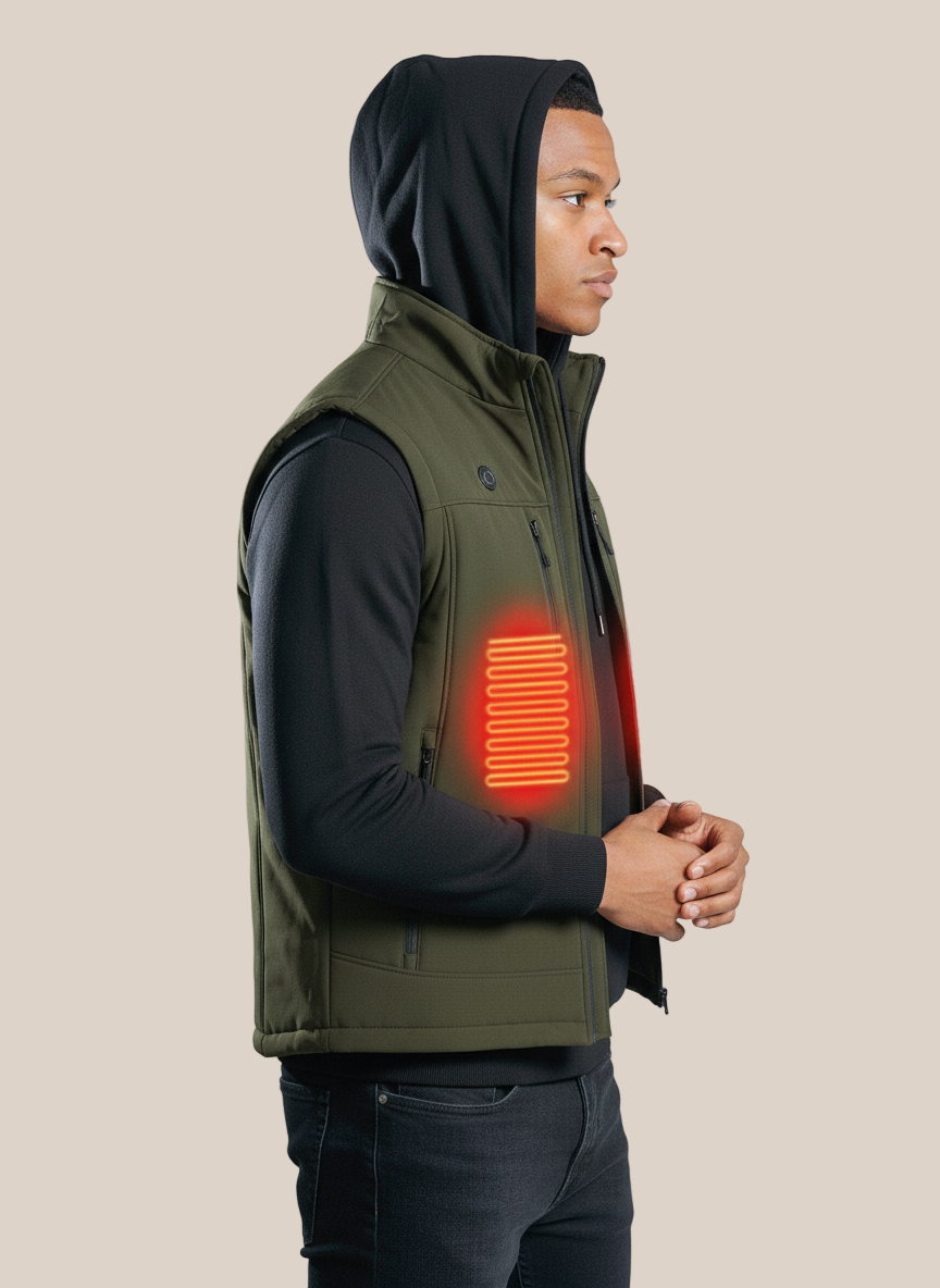 Veste sans manche chauffante homme