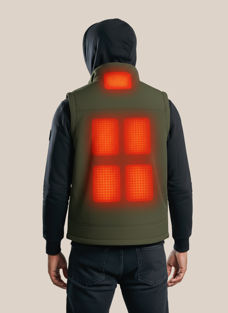 Veste sans manche chauffante homme