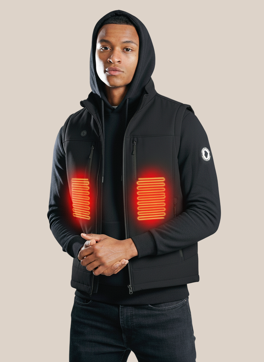 Veste sans manche chauffante homme