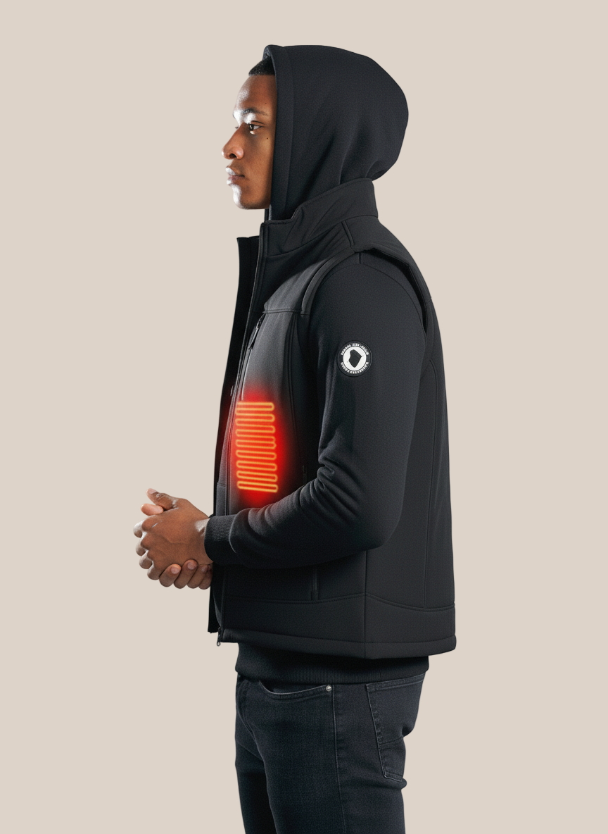 Veste sans manche chauffante homme