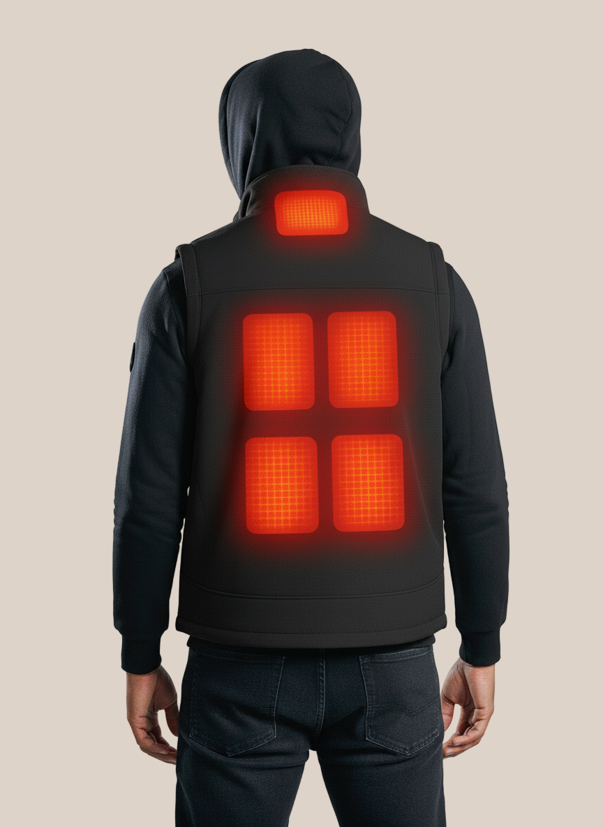 Veste sans manche chauffante homme