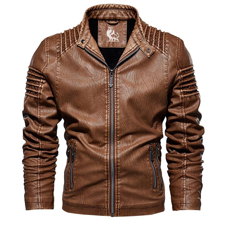 Veste Cuir Homme Noir Taille M PU Imperméable Moderne 1