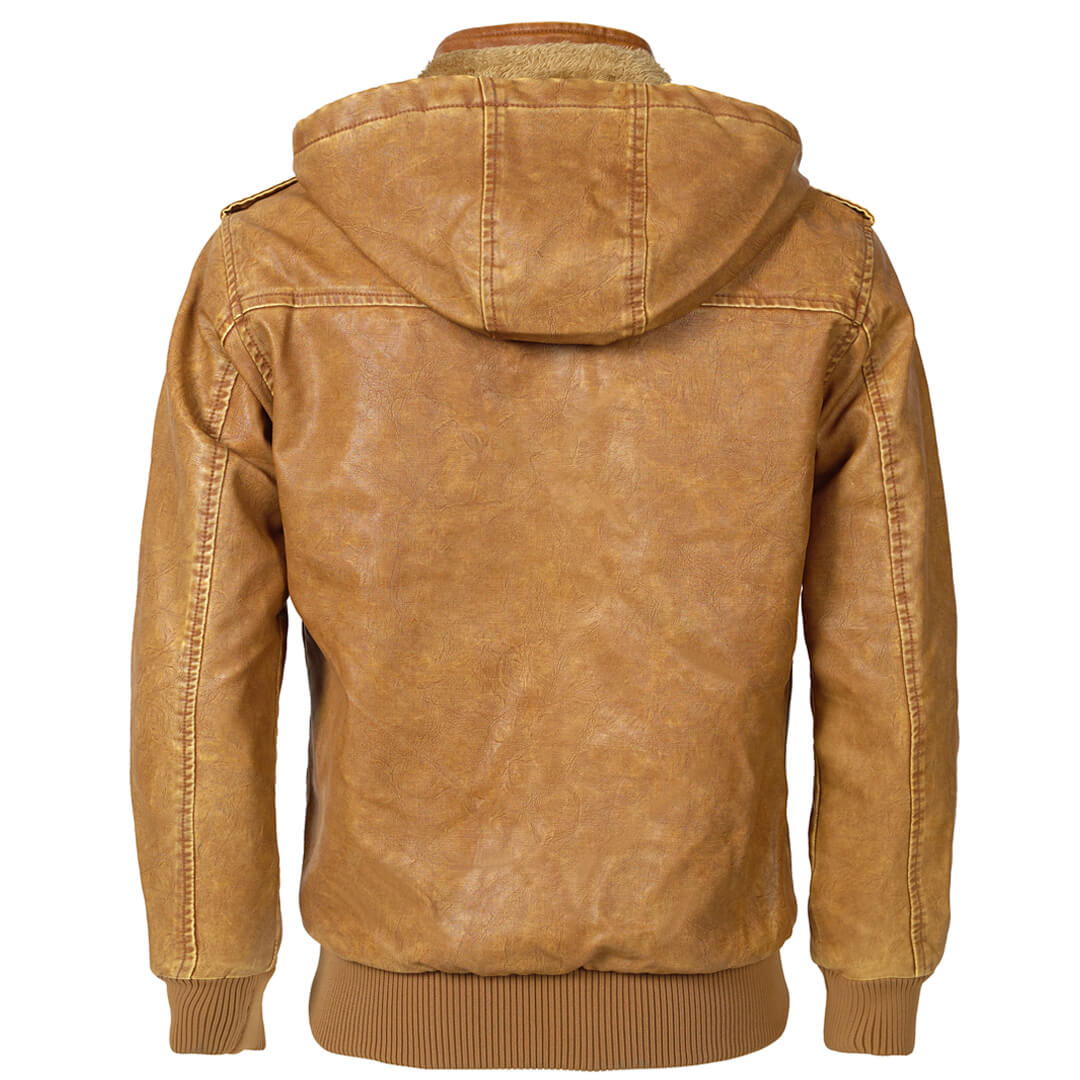 Veste Femme Noir Taille M Cuir PU Avec Sweat À Capuche Amovible 2
