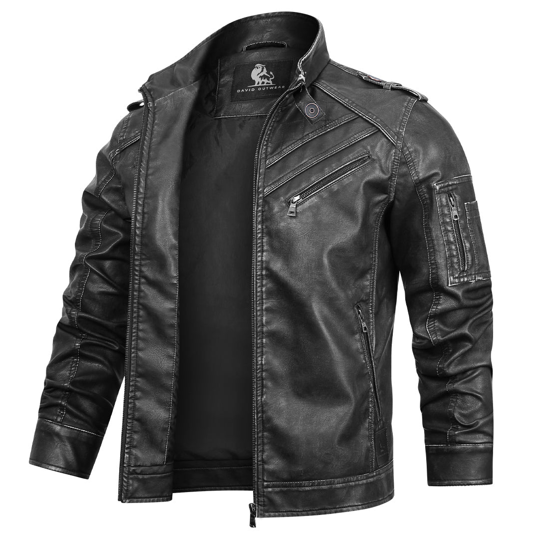 Veste en Cuir Femme Noir Taille M PU avec Broderies Fait Main 0