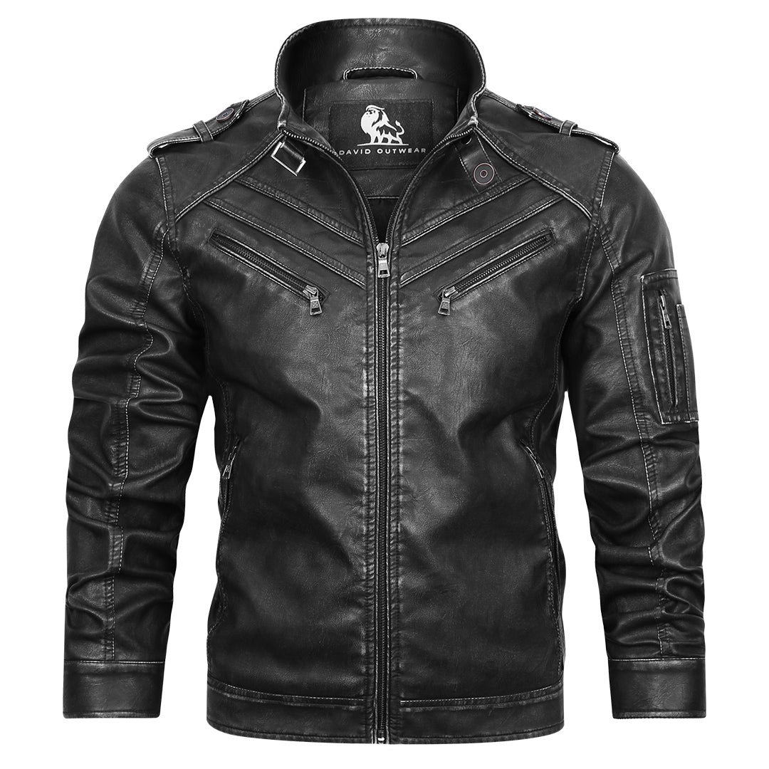 Veste en Cuir Femme Noir Taille M PU avec Broderies Fait Main 1