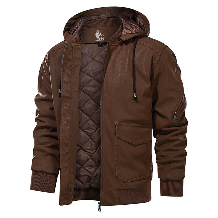 Veste en Cuir Femme Noir Taille M PU avec Capuche Amovible 0