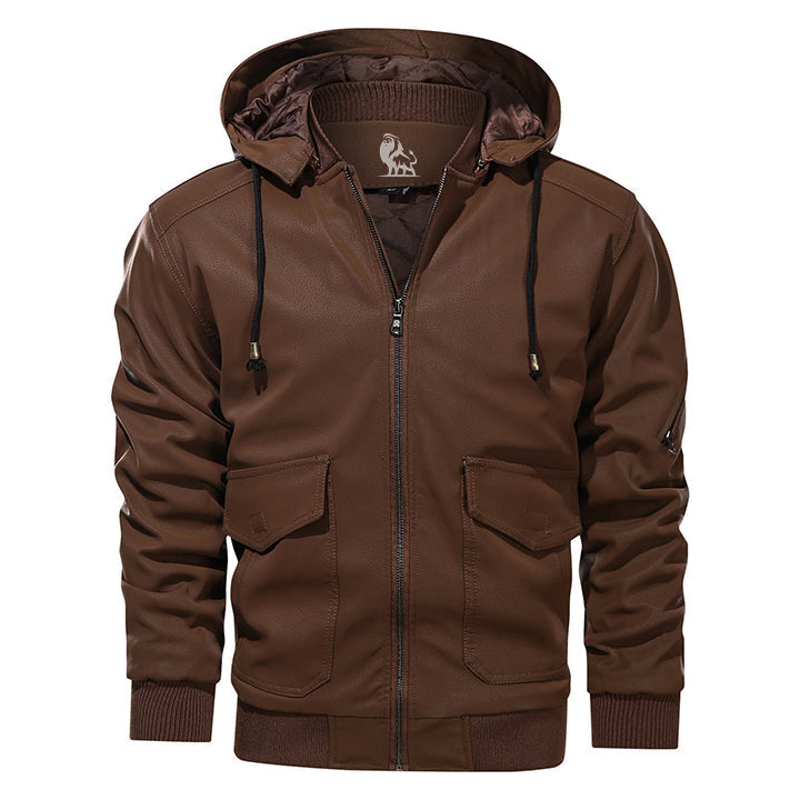 Veste en Cuir Femme Noir Taille M PU avec Capuche Amovible 1